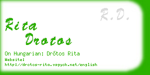 rita drotos business card