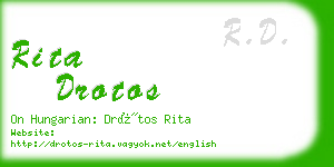 rita drotos business card